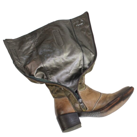 Mark Nason Lovell Vintage Tan Washed Leather Studded Boots, Size 5.5 - Picture 12 of 12